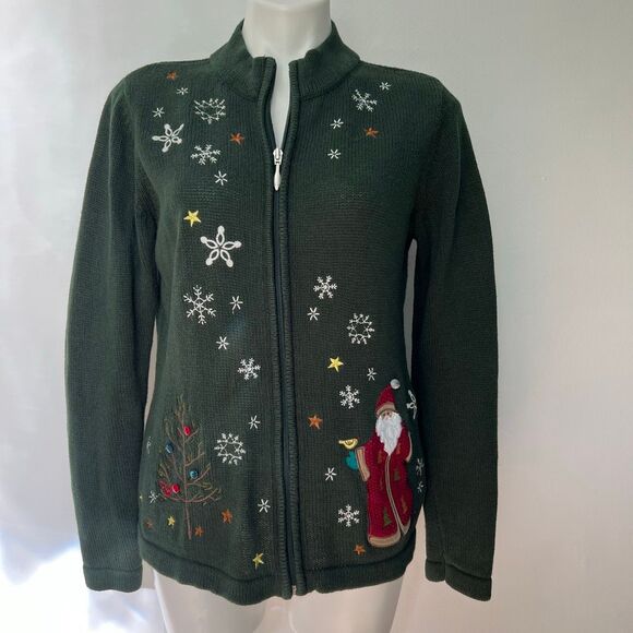 Christopher & Banks Embellished Christmas Cardigan - Picture 1 of 9